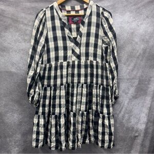 Maeve by Anthropologie Amber Plaid Tiered Dress Tunic Dress Size Medium